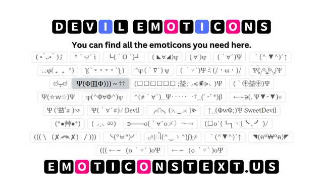 Devil Emoticons ( •̀ᴗ•́ )و ̑̑