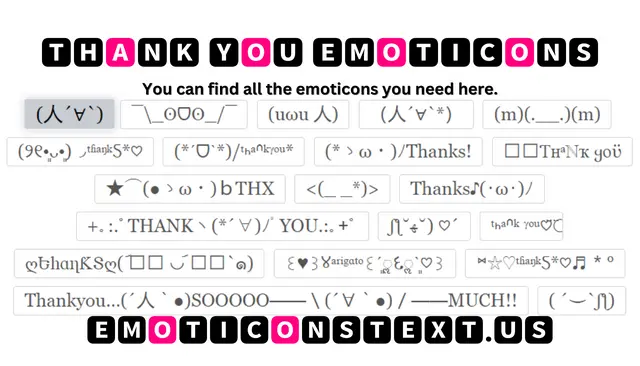 Thank You Emoticons (人´∀`)