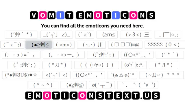 Vomit Emoticons （●≧艸≦